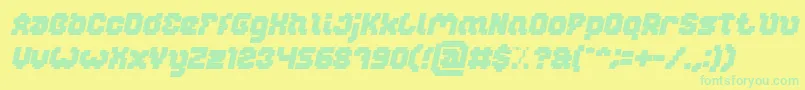 Czcionka GLITCH Bold Italic – zielone czcionki na żółtym tle