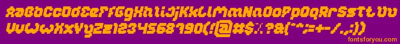 GLITCH Bold Italic Font – Orange Fonts on Purple Background