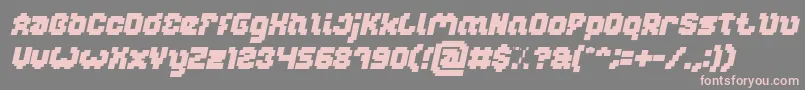 Czcionka GLITCH Bold Italic – różowe czcionki na szarym tle