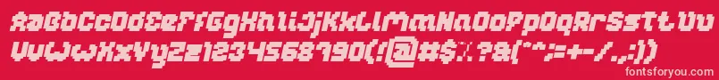 フォントGLITCH Bold Italic – 赤い背景にピンクのフォント