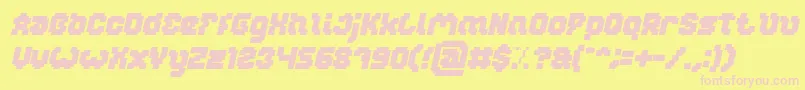 フォントGLITCH Bold Italic – ピンクのフォント、黄色の背景