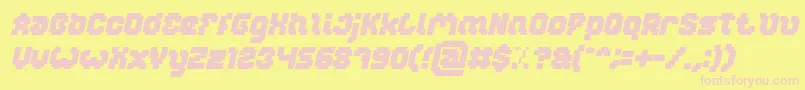 GLITCH Bold Italic-Schriftart – Rosa Schriften auf gelbem Hintergrund