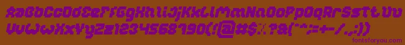 GLITCH Bold Italic Font – Purple Fonts on Brown Background