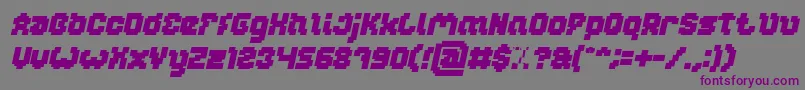 GLITCH Bold Italic-fontti – violetit fontit harmaalla taustalla