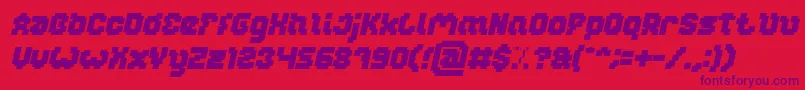 Шрифт GLITCH Bold Italic – фиолетовые шрифты на красном фоне