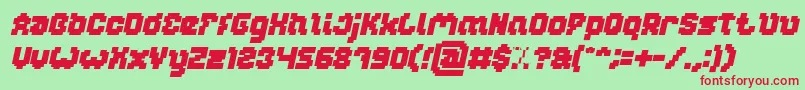 fuente GLITCH Bold Italic – Fuentes Rojas Sobre Fondo Verde