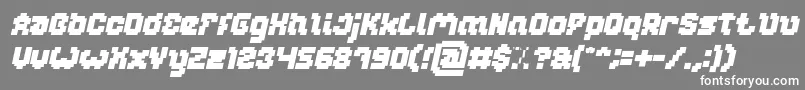 Fonte GLITCH Bold Italic – fontes brancas em um fundo cinza