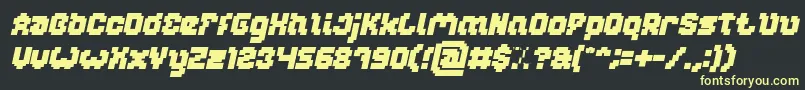 Czcionka GLITCH Bold Italic – żółte czcionki na czarnym tle