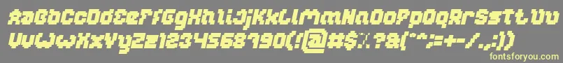 Czcionka GLITCH Bold Italic – żółte czcionki na szarym tle