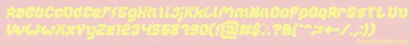 Police GLITCH Bold Italic – polices jaunes sur fond rose