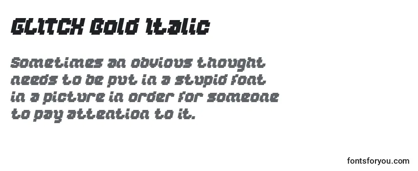 Review of the GLITCH Bold Italic Font