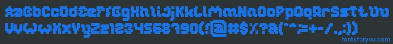 フォントGLITCH Bold – 黒い背景に青い文字