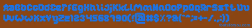 GLITCH Bold Font – Blue Fonts on Brown Background