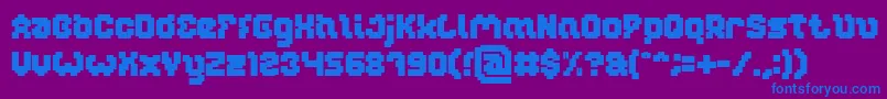 フォントGLITCH Bold – 紫色の背景に青い文字