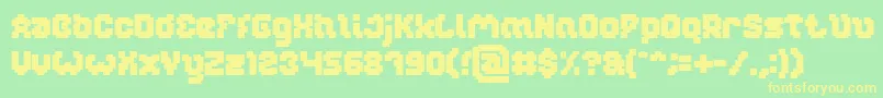 GLITCH Bold-fontti – keltaiset fontit vihreällä taustalla