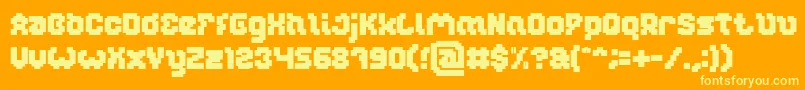 フォントGLITCH Bold – オレンジの背景に黄色の文字