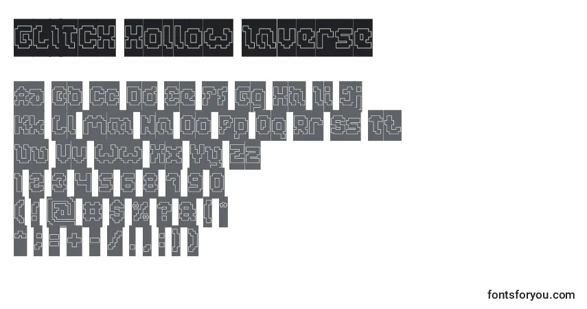 Шрифт GLITCH Hollow Inverse – алфавит, цифры, специальные символы