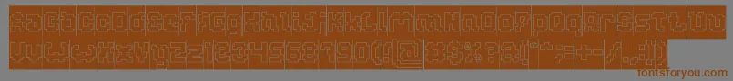 GLITCH Hollow Inverse-Schriftart – Braune Schriften auf grauem Hintergrund