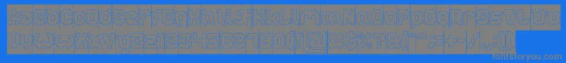 GLITCH Hollow Inverse Font – Gray Fonts on Blue Background