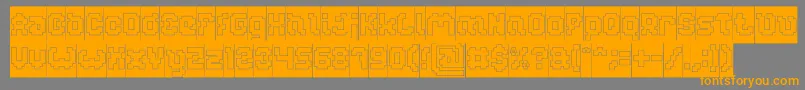 GLITCH Hollow Inverse-fontti – oranssit fontit harmaalla taustalla