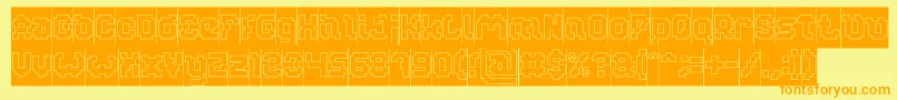 GLITCH Hollow Inverse Font – Orange Fonts on Yellow Background