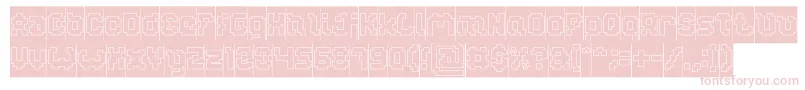 Weitere Informationen zur GLITCH Hollow Inverse-Schriftart GLITCH Hollow Inverse-Schriftart – Rosa Schriften auf weißem Hintergrund
