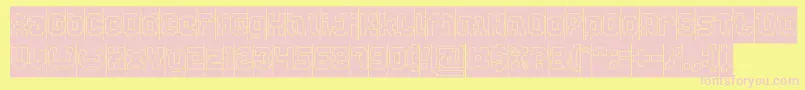 GLITCH Hollow Inverse Font – Pink Fonts on Yellow Background