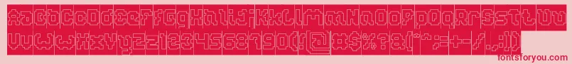 Fonte GLITCH Hollow Inverse – fontes vermelhas em um fundo rosa