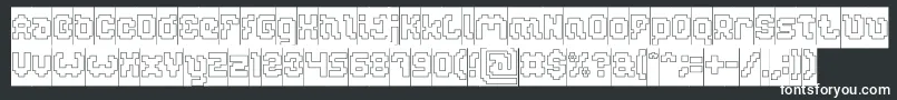 GLITCH Hollow Inverse Font – White Fonts on Black Background