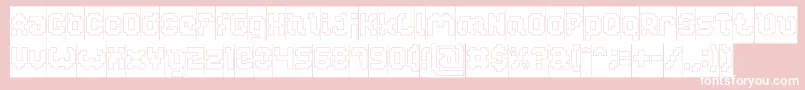 GLITCH Hollow Inverse-Schriftart – Weiße Schriften auf rosa Hintergrund