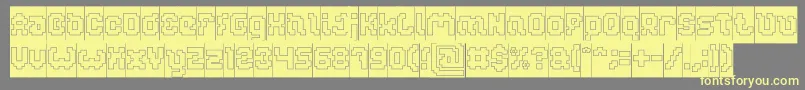 フォントGLITCH Hollow Inverse – 黄色のフォント、灰色の背景