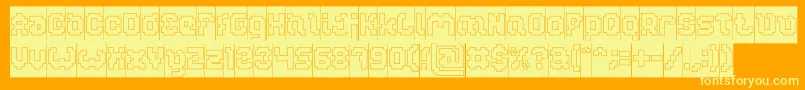GLITCH Hollow Inverseフォントについての詳細 フォントGLITCH Hollow Inverse – オレンジの背景に黄色の文字