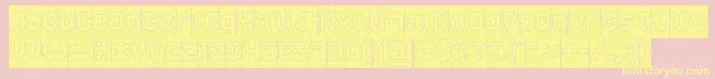 GLITCH Hollow Inverse Font – Yellow Fonts on Pink Background