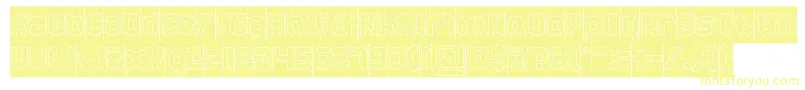 GLITCH Hollow Inverse Font – Yellow Fonts on White Background