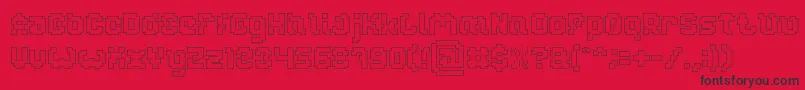 Fonte GLITCH Hollow – fontes pretas em um fundo vermelho