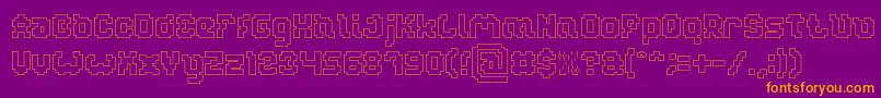 GLITCH Hollow Font – Orange Fonts on Purple Background