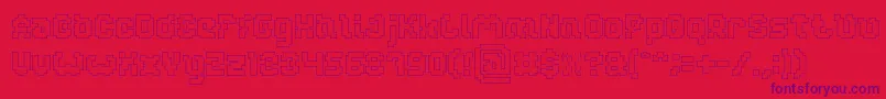 GLITCH Hollow Font – Purple Fonts on Red Background