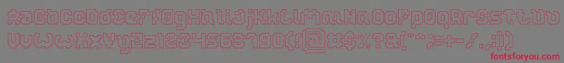 GLITCH Hollow Font – Red Fonts on Gray Background