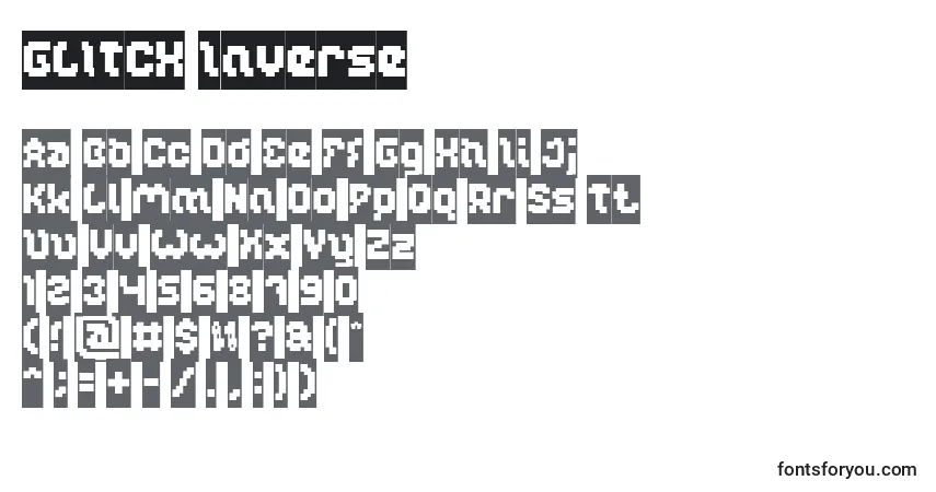 Fuente GLITCH Inverse - alfabeto, números, caracteres especiales