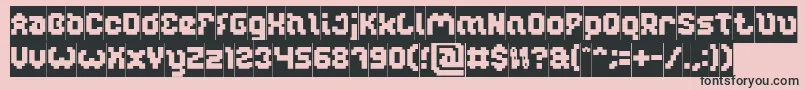 GLITCH Inverse-fontti – mustat fontit vaaleanpunaisella taustalla