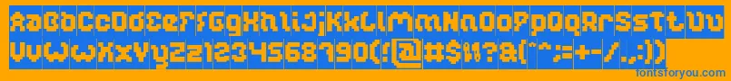 GLITCH Inverse Font – Blue Fonts on Orange Background