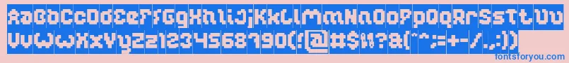GLITCH Inverse-Schriftart – Blaue Schriften auf rosa Hintergrund