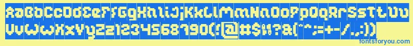 GLITCH Inverse Font – Blue Fonts on Yellow Background