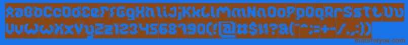 GLITCH Inverse Font – Brown Fonts on Blue Background