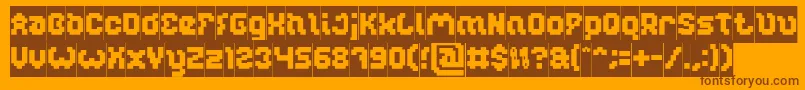 フォントGLITCH Inverse – オレンジの背景に茶色のフォント
