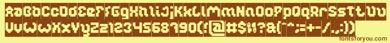 fuente GLITCH Inverse – Fuentes Marrones Sobre Fondo Amarillo