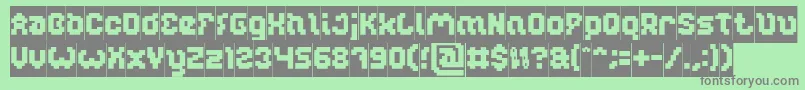 フォントGLITCH Inverse – 緑の背景に灰色の文字