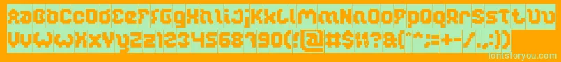 Czcionka GLITCH Inverse – zielone czcionki na pomarańczowym tle