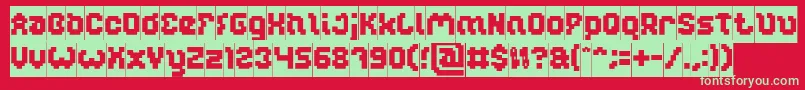 GLITCH Inverse Font – Green Fonts on Red Background