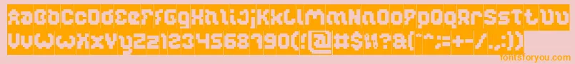GLITCH Inverse-Schriftart – Orangefarbene Schriften auf rosa Hintergrund